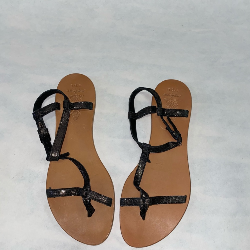 Italian Black Strappy Sandal